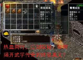 热血同行,江湖探秘:如何揭开武学传奇的终极奥义? 热血同行,江湖探秘:如何揭开武学传奇的终极奥义?