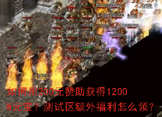 如何用200元赞助获得1200W元宝?测试区额外福利怎么领? 如何用200元赞助获得1200W元宝?测试区额外福利怎么领?
