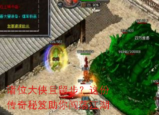 诸位大侠且留步?这份传奇秘笈助你闯荡江湖 诸位大侠且留步?这份传奇秘笈助你闯荡江湖