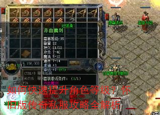 如何快速提升角色等级?怀旧版传奇私服攻略全解析 如何快速提升角色等级?怀旧版传奇私服攻略全解析